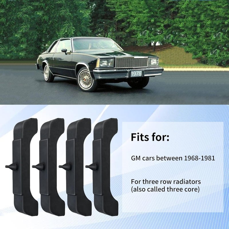 Vanshly (4 PCS Kit) Rubber Radiator Insulator Pads 4012-326-681S,3 Core Radiator Mounts Cushions, Support Pads compatible with GM,Radiator Mounts Parts - Image 2